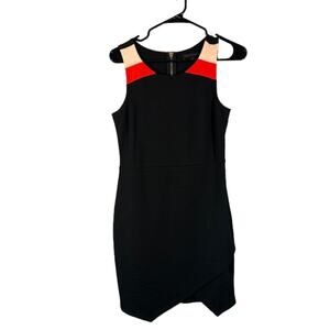 Sanctuary Black Asymmetrical Hem Sleeveless Bodycon Sheath Dress Women Sz S